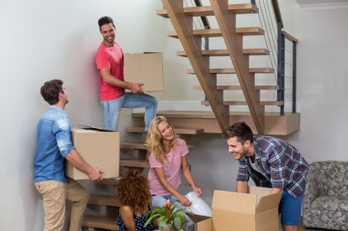 Moving van and careful loading for a local move